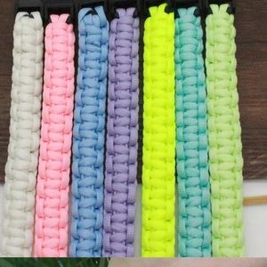 Glow-In-The-Dark Paracord Survival Bracelet For Outdoor Camping Hiking Emergency